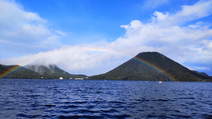 榛名湖 虹出現
