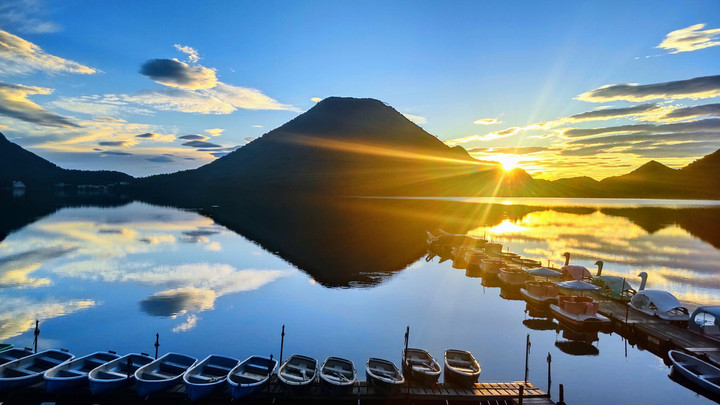 榛名湖　朝陽　🌄