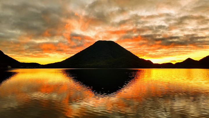 榛名湖　朝焼け