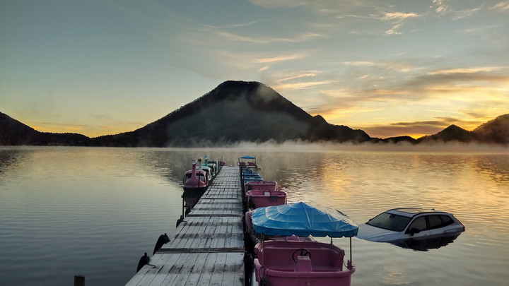 榛名湖朝焼け